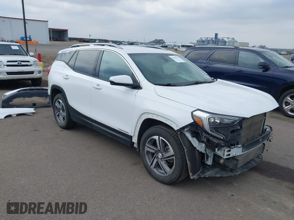 2018 GMC Terrain SLT with VIN 3GKALPEV9JL356531, listed as a IAAI auction lot 42013272 with 114,996 mi miles. Bid and sale history available at carsss.com. Image 1.