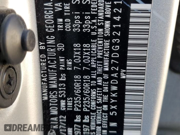 2013 Kia Sorento SX with VIN 5XYKWDA27DG321421, listed as a Copart auction lot 46719875 with 126,382 mi miles and Salvage Title. Bid and sale history available at carsss.com. Image 13.