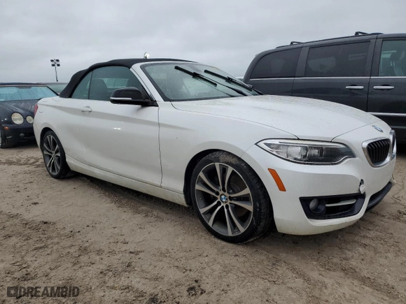 2015 BMW 2 Series 228i with VIN WBA1K5C51FV242629, listed as a Copart auction lot 74613734 with 0 mi miles and Salvage Title. Bid and sale history available at carsss.com. Image 4.