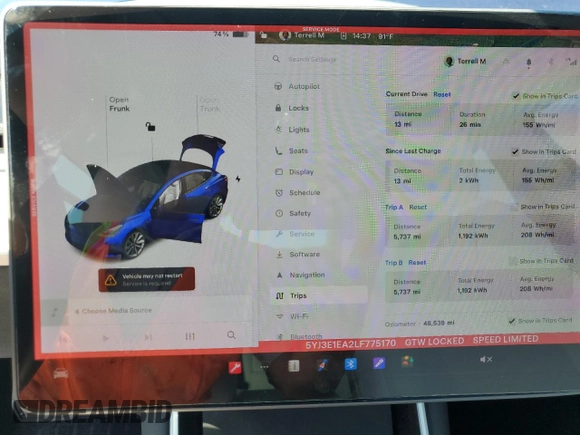 2020 Tesla Model 3 Standard Range Plus z VIN 5YJ3E1EA2LF775170, wystawiony jako Copart lot #46892785 z przebiegiem 48 539 mil mil oraz Szkoda całkowita • Salvage title. Historia ofert i sprzedaży dostępna na DreamBid. Obrazek 9.