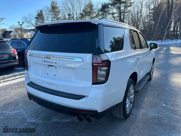 2021 Chevrolet Tahoe High Country with VIN 1GNSKTKL8MR400862, listed as a Copart auction lot 43861145 with 91,710 mi miles and Clean Title. Bid and sale history available at carsss.com. Image 4.