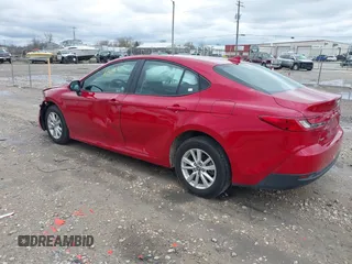 2025 Toyota Camry LE with VIN 4T1DAACK4SU089077, listed as a IAAI auction lot 42166255 with 384 mi miles and . Bid and sale history available at DreamBid. Image 3.