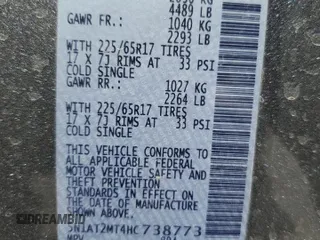 2017 Nissan Rogue SL with VIN 5N1AT2MT4HC738773, listed as a Copart auction lot 56377645 with 104,234 mi miles and Salvage title. Bid and sale history available at DreamBid. Image 13.