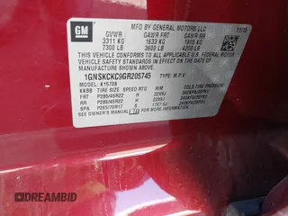 2016 Chevrolet Tahoe LTZ z VIN 1GNSKCKC9GR205745, wystawiony jako IAAI lot #41710241 z przebiegiem 94 931 mil mil oraz . Historia ofert i sprzedaży dostępna na DreamBid. Obrazek 9.