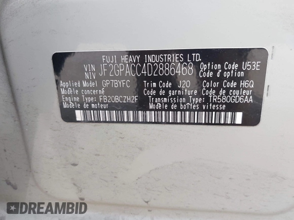 2013 Subaru Crosstrek Premium with VIN JF2GPACC4D2886468, listed as a IAAI auction lot 42248611 with 108,972 mi miles and . Bid and sale history available at DreamBid. Image 9.