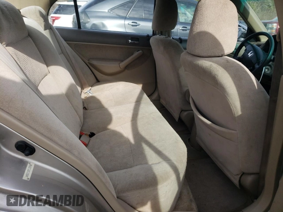 2002 Honda Civic LX with VIN 1HGES15572L028438, listed as a Copart auction lot 44297625 with 241,185 mi miles and Salvage Title. Bid and sale history available at DreamBid. Image 10.