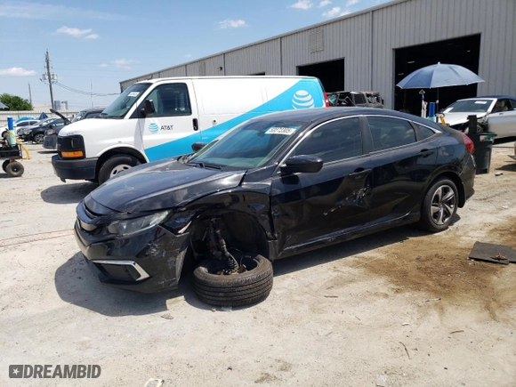 2019 Honda Civic Sedan LX with VIN 19XFC2F6XKE037186, listed as a Copart auction lot 53272305 with 128,186 mi miles and Non Repairable. Bid and sale history available at carsss.com. Image 1.