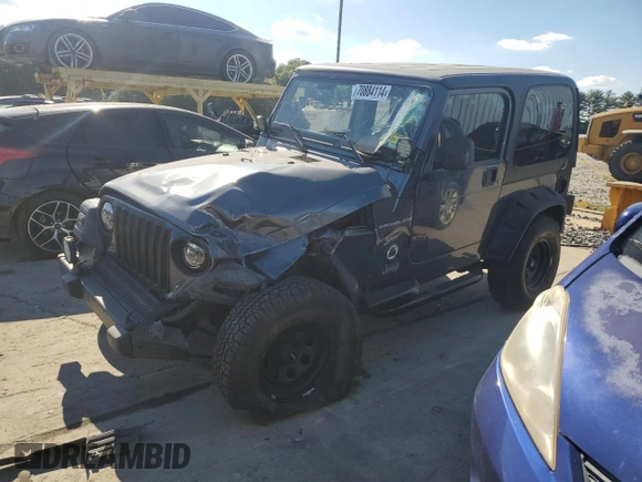 2002 Jeep Wrangler Sport with VIN 1J4FA49S72P715946, listed as a Copart auction lot 70884114 with 114,964 mi miles and Clean Title. Bid and sale history available at carsss.com. Image 1.
