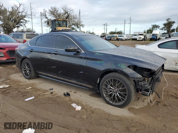 2019 Genesis G80 Sport with VIN KMTFN4JB3KU320137, listed as a Copart auction lot 79307364 with 60,010 mi miles and Non Repairable. Bid and sale history available at DreamBid. Image 4.