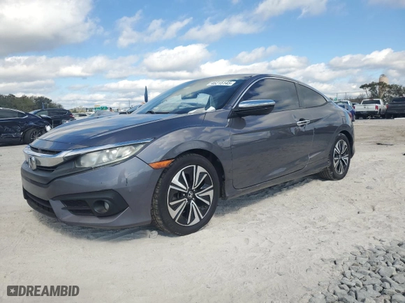 2017 Honda Civic Coupe EX-T with VIN 2HGFC3B37HH359901, listed as a Copart auction lot 46215145 with 148,603 mi miles and Salvage Title. Bid and sale history available at carsss.com. Image 1.