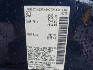 2021 Nissan Altima SR with VIN 1N4BL4CV7MN331977, listed as a IAAI auction lot 41441502 with 103,970 mi miles and . Bid and sale history available at carsss.com. Image 9.