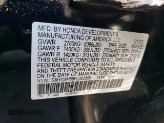 2023 Acura MDX Type S w/Advance Package with VIN 5J8YD8H88PL002850, listed as a Copart auction lot 47467475 with 33,671 mi miles and Salvage Title. Bid and sale history available at carsss.com. Image 15.