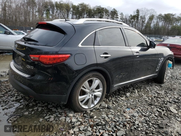 2014 Infiniti QX70 с VIN JN8CS1MW9EM411428, выставлен на аукционе Copart как лот 48016895 с пробегом 110 302 миль миль и Списание • Salvage title. История ставок и продаж доступна на DreamBid. Изображение 3.