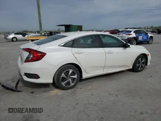 2019 Honda Civic LX with VIN 2HGFC2F6XKH606222, listed as a Copart auction lot 53129505 with 68,629 mi miles and Salvage Title. Bid and sale history available at DreamBid. Image 3.