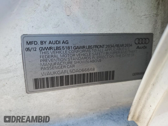 2013 Audi S4 Prestige with VIN WAUKGAFL5DA066648, listed as a Copart auction lot 42486235 with 176,980 mi miles and Salvage Title. Bid and sale history available at carsss.com. Image 13.