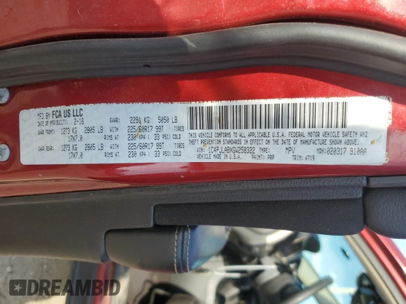 2016 Jeep Cherokee Sport with VIN 1C4PJLABXGW258322, listed as a Copart auction lot 51008975 with 128,865 mi miles and Salvage title. Bid and sale history available at DreamBid. Image 14.