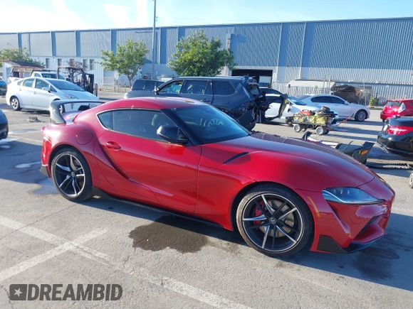2020 Toyota Supra 3.0 with VIN WZ1DB4C02LW027976, listed as a IAAI auction lot 41264307 with 53,382 mi miles and . Bid and sale history available at DreamBid. Image 1.