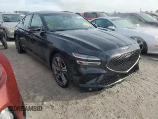 2023 Genesis G70 Sport Advanced with VIN KMTG54SE4RU137126, listed as a Copart auction lot 77976614 with 14,048 mi miles and Non Repairable. Bid and sale history available at DreamBid. Image 4.