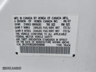2008 Honda Ridgeline RTL with VIN 2HJYK16528H509919, listed as a IAAI auction lot 41978431 with 163,684 mi miles. Bid and sale history available at carsss.com. Image 9.