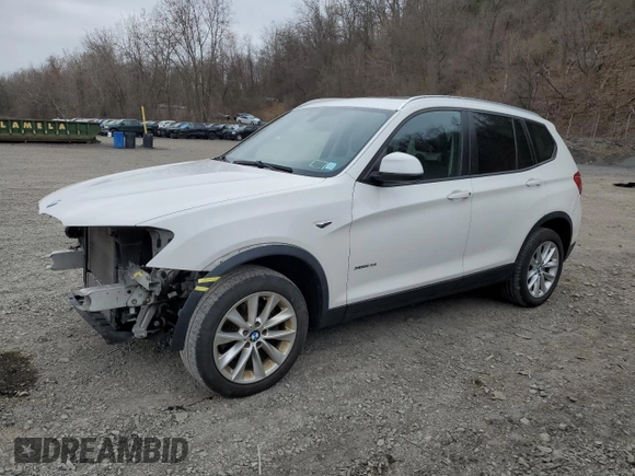 2016 BMW X3 xDrive28i with VIN 5UXWX9C58G0D82226, listed as a Copart auction lot 51960465 with 129,066 mi miles and Salvage Title. Bid and sale history available at DreamBid. Image 1.