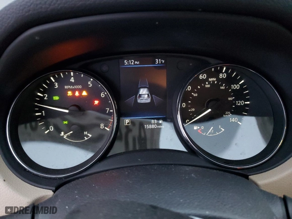 2019 Nissan Rogue SV with VIN 5N1AT2MT7KC840320, listed as a Copart auction lot 43450065 with 15,880 mi miles and Salvage Title. Bid and sale history available at carsss.com. Image 9.