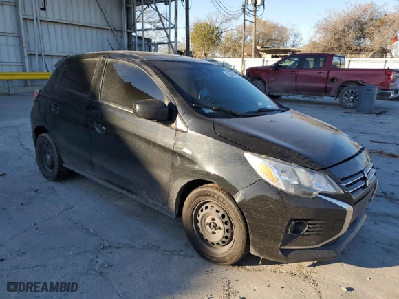 2021 Mitsubishi Mirage ES with VIN ML32AUHJ5MH010317, listed as a Copart auction lot 42448395 with 106036 miles and Salvage Title. Bid and sale history available at carsss.com. Image 4.