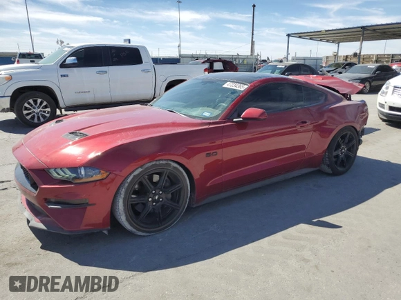 2018 Ford Mustang GT with VIN 1FA6P8CF8J5172159, listed as a Copart auction lot 47234365 with 76,685 mi miles and Salvage Title. Bid and sale history available at carsss.com. Image 1.