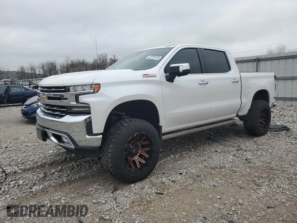 2020 Chevrolet Silverado 1500 LTZ with VIN 1GCUYGEL8LZ216409, listed as a Copart auction lot 43725745 with 48,799 mi miles and Salvage Title. Bid and sale history available at DreamBid. Image 1.