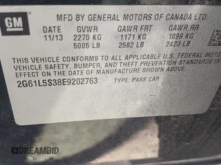 2014 Cadillac XTS with VIN 2G61L5S38E9202763, listed as a IAAI auction lot 41820564 with 117,709 mi miles. Bid and sale history available at carsss.com. Image 9.