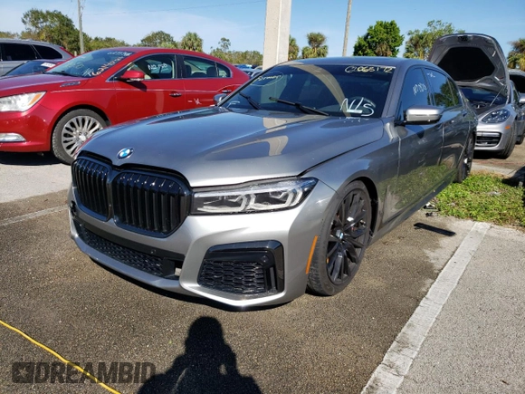 2021 BMW 7 Series 740i with VIN WBA7T2C07MCF82602, listed as a Copart auction lot 62063172 with 0 mi miles. Bid and sale history available at carsss.com. Image 2.