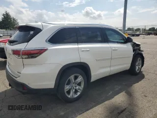 2014 Toyota Highlander Limited with VIN 5TDYKRFH9ES020475, listed as a Copart auction lot 58909925 with 216,857 mi miles and Salvage title. Bid and sale history available at DreamBid. Image 3.