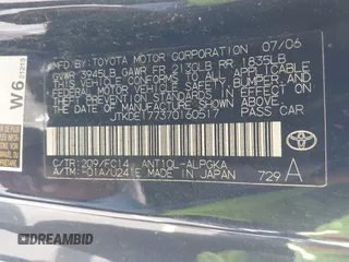 2007 Scion tC Spec with VIN JTKDE177370160517, listed as a IAAI auction lot 42481257 with 168,243 mi miles and . Bid and sale history available at DreamBid. Image 9.