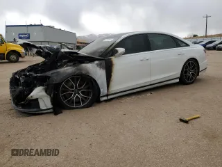 2020 Audi A8 L with VIN WAU8EAF83LN005169, listed as a Copart auction lot 46799864 with 0 mi miles and Salvage Title. Bid and sale history available at carsss.com. Image 1.