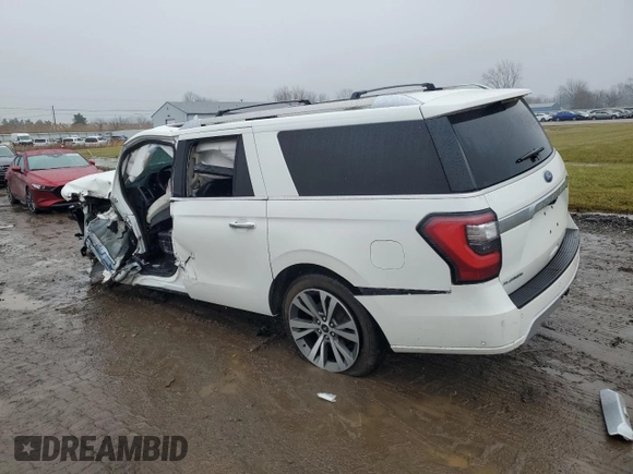 2020 Ford Expedition Max Platinum z VIN 1FMJK1MT5LEA75174, wystawiony jako Copart lot #85696414 z przebiegiem 111 278 mil mil oraz Szkoda całkowita • Salvage title. Historia ofert i sprzedaży dostępna na DreamBid. Obrazek 2.
