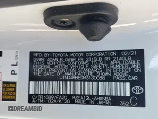 2021 Toyota Corolla Hatchback SE with VIN JTND4MBE0M3130088, listed as a Copart auction lot 71381584 with 37,279 mi miles and Salvage Title. Bid and sale history available at carsss.com. Image 12.