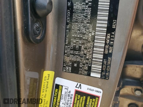 2011 Toyota Venza with VIN 4T3ZK3BB2BU044582, listed as a Copart auction lot 52190825 with Not provided miles and Salvage title. Bid and sale history available at DreamBid. Image 13.