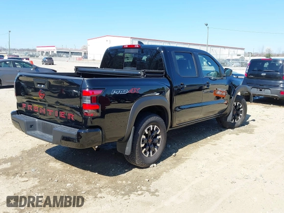 2024 Nissan Frontier Pro-4X with VIN 1N6ED1EK3RN654112, listed as a IAAI auction lot 41686345 with 14,893 mi miles and . Bid and sale history available at DreamBid. Image 4.