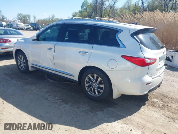 2015 Infiniti QX60 with VIN 5N1AL0MM0FC504172, listed as a IAAI auction lot 41977566 with 128,196 mi miles and . Bid and sale history available at DreamBid. Image 3.