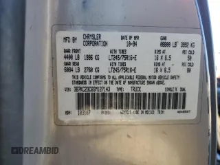 1995 Dodge Ram 2500 with VIN 3B7KC23C6SM127143, listed as a Copart auction lot 87396184 with 259,302 mi miles and Salvage Title. Bid and sale history available at carsss.com. Image 14.