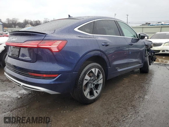 2021 Audi e-tron Sportback Prestige with VIN WA13AAGE2MB020112, listed as a Copart auction lot 44915684 with 35,147 mi miles and . Bid and sale history available at DreamBid. Image 3.