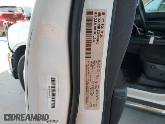 2023 Dodge Durango SXT z VIN 1C4RDHAGXPC635242, wystawiony jako Copart lot #56583845 z przebiegiem 55 380 mil mil oraz Czysty tytuł • Clean title. Historia ofert i sprzedaży dostępna na DreamBid. Obrazek 14.
