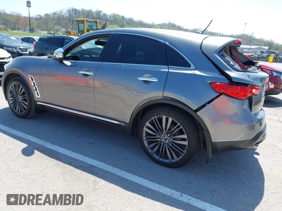 2015 Infiniti QX70 with VIN JN8CS1MW1FM481233, listed as a IAAI auction lot 41976458 with 134,875 mi miles and . Bid and sale history available at DreamBid. Image 3.