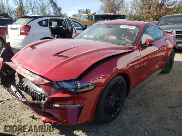 2022 Ford Mustang GT with VIN 1FA6P8CF4N5120310, listed as a Copart auction lot 66706332 with 30 mi miles. Bid and sale history available at carsss.com. Image 2.
