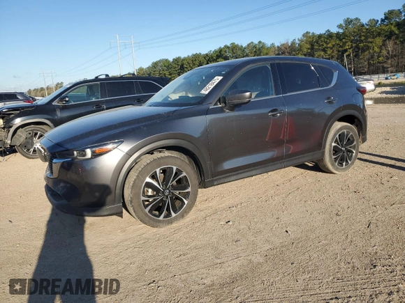 2023 Mazda CX-5 2.5 S Premium Package with VIN JM3KFBDM8P0145921, listed as a Copart auction lot 48218475 with 34,008 mi miles and Salvage Title. Bid and sale history available at carsss.com. Image 1.