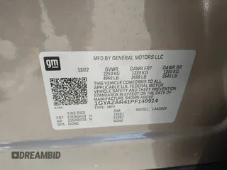 2023 Cadillac XT4 FWD Luxury with VIN 1GYAZAR41PF149914, listed as a IAAI auction lot 41709996 with 4,345 mi miles. Bid and sale history available at carsss.com. Image 9.