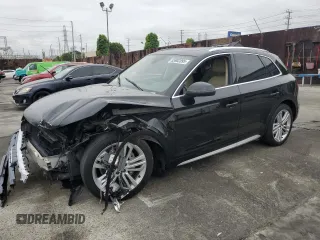 2018 Audi Q5 Premium Plus with VIN WA1BNAFY4J2151517, listed as a Copart auction lot 55902895 with 80,026 mi miles and Salvage title. Bid and sale history available at DreamBid. Image 1.