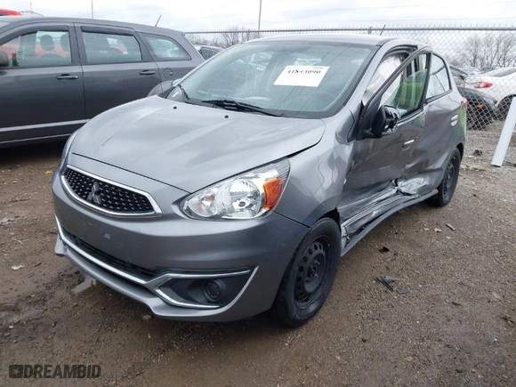 2017 Mitsubishi Mirage ES with VIN ML32A3HJXHH015805, listed as a IAAI auction lot 41843090 with 50,007 mi miles. Bid and sale history available at carsss.com. Image 2.