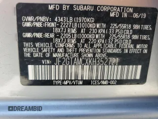 2019 Subaru Crosstrek Limited с VIN JF2GTAMCXKH352721, выставлен на аукционе Copart как лот 56590515 с пробегом 43 160 миль миль и Списание • Salvage title. История ставок и продаж доступна на DreamBid. Изображение 13.
