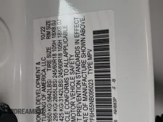 2022 Honda Pilot EX-L с VIN 5FNYF6H55NB095023, выставлен на аукционе Copart как лот 45405865 с пробегом 24 062 миль миль и Списание • Salvage title. История ставок и продаж доступна на DreamBid. Изображение 13.