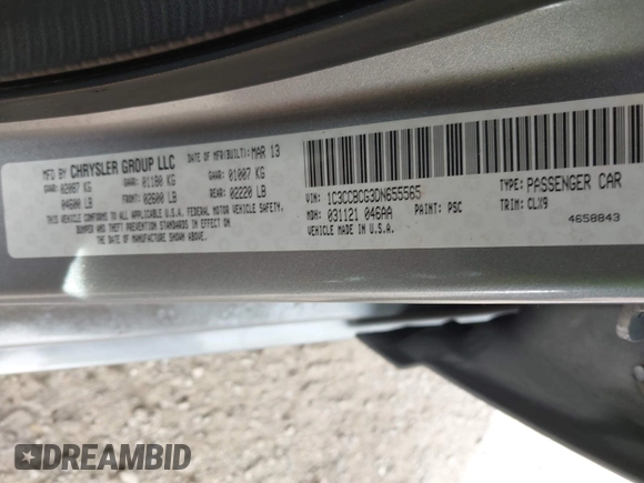 2013 Chrysler 200 Limited with VIN 1C3CCBCG3DN655565, listed as a IAAI auction lot 42059383 with 100,149 mi miles and . Bid and sale history available at DreamBid. Image 9.